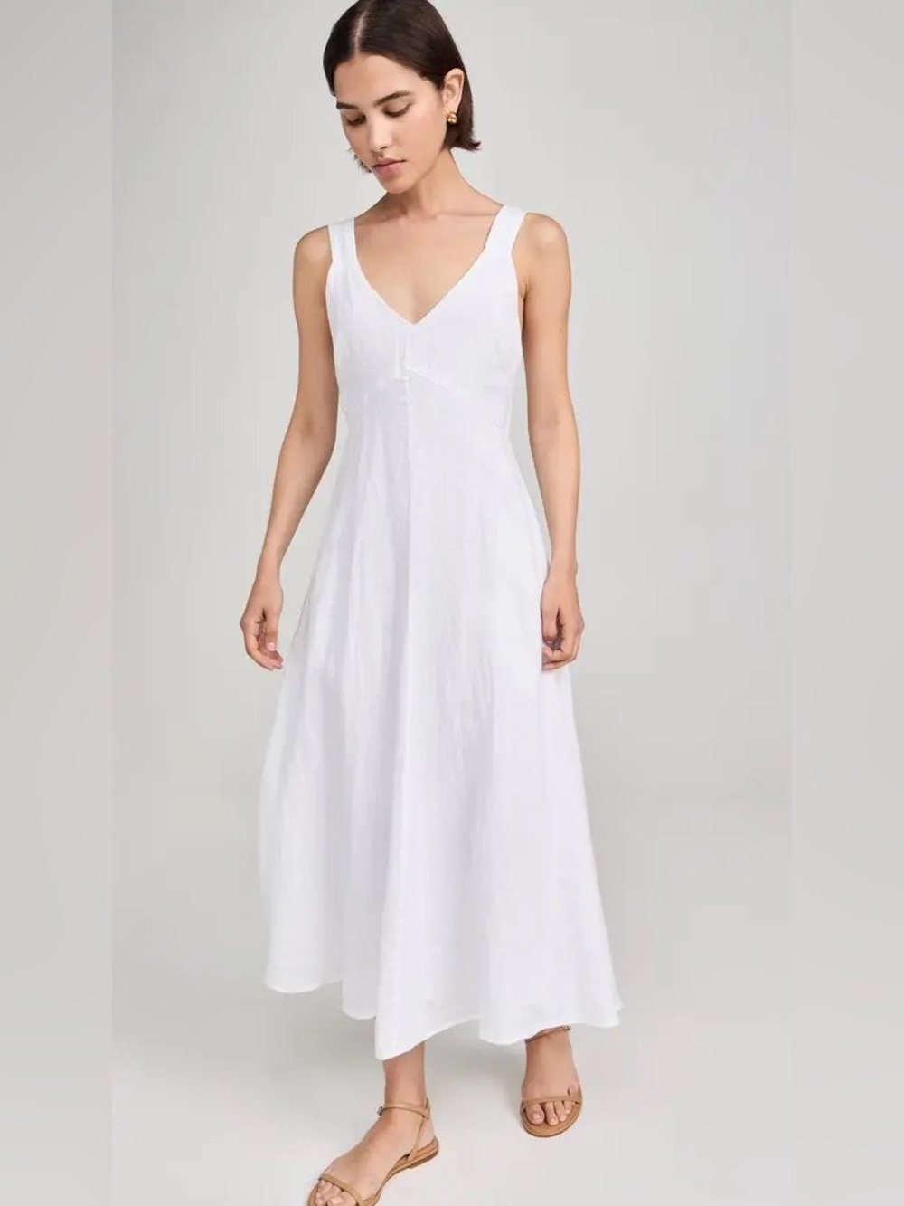 Alex Mill Breanna White Sleeveless Linen Maxi Dress
